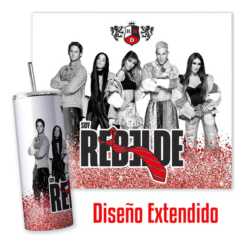 Termo Skinny Rbd / Rebelde Increible Diseño Incluye Popote Blanco Rbd - Imagen 2