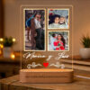 Cuadro Lámpara Con 3 Fotos Regalo Aniversario Novios Amor Marrón