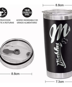 Termo Diablos Rojos Beisbol Grabado Laser Increible! Negro - Imagen 4