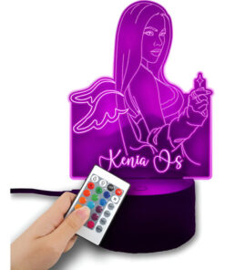 Lampara Led 3d Kenia Os Gran Regalo Para Fan Pink Aura Negro Transparente