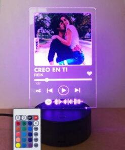 Lámpara Personalizada De Spotify Con Foto Impresa Novios Negro - Imagen 5
