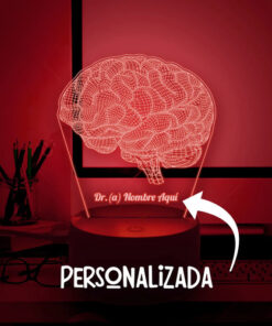 Lampara Personalizada Cerebro Regalo Neurologo / Psicologo Negro Transparente - Imagen 2