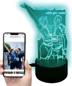 Alternative view of Lampara Led Foto Personalizada, Cumpleaños, Pareja, Regalo Negro Transparente