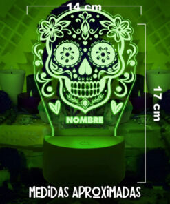 Lampara 3d Calavera Personalizada Día De Muertos Altar - Imagen 6