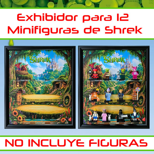 Exhibidor Para 12 Leg Minifiguras Shrek No Incluye Figuras Negro - Imagen 2