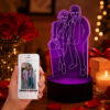Regalo Novios Lampara Foto Silueta Personalizada Aniversario Negro Transparente