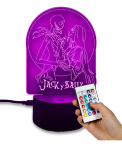 Lampara Mundo De Jack Y Sally 16 Colores E Incluye Control! Negro Transparente