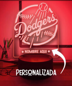 Lámpara 3d Personalizada De Los Angeles Dodgers Beisbol Fans Negro Transparente - Imagen 2