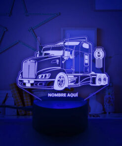 Lampara Personalizada Camion Kenworth Gran Regalo Negro Transparente - Imagen 6