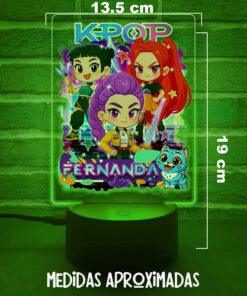 Lámpara Guerreras K Pop Personalizada Super Regalo 7 Colores Negro Transparente - Imagen 2
