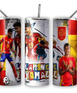 Termo Lamine Yamal España Skinny Incluye Popote Regalo Fans Blanco