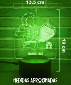 Lampara Led Alfredo Olivas Personalizada Regalo Para Fan Negro Transparente - Imagen 3