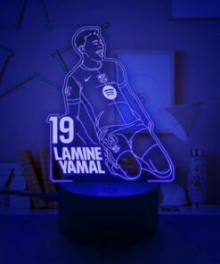 Lámpara Led 3d Lamine Yamal Barcelona Gran Regalo Para Fans! Negro Transparente - Imagen 4