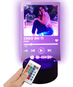 Lámpara Personalizada De Spotify Con Foto Impresa Novios Negro - Imagen 8