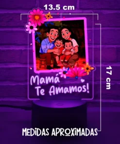 Lámpara Personalizada Con Foto Mamá Regalo Día De Las Madres Negro Transparente - Imagen 5