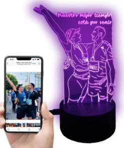 Lampara Led Foto Personalizada, Cumpleaños, Pareja, Regalo Negro Transparente - Imagen 4