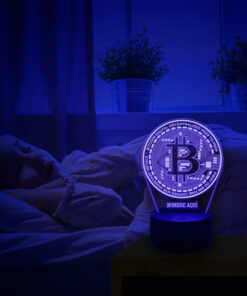 Alternative view of Lampara 3d Bitcoin Personalizada 16 Colores Incluye Control Negro Transparente