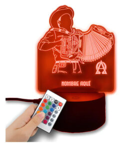 Lampara Led Alfredo Olivas Personalizada Regalo Para Fan Negro Transparente
