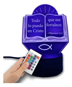 Lampara Cristiana Todo Lo Puedo En Cristo Que Me Fortalece Negro Transparente