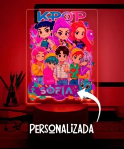 Lámpara Guerreras K Pop Saja Personalizada Super Regalo Negro Transparente - Imagen 5