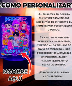 Lámpara Guerreras K Pop Saja Personalizada Super Regalo Negro Transparente - Imagen 3