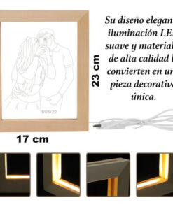 Alternative view of Cuadro Luz Con Foto Novios Regalo Día Del Amor / Aniversario Madera Transparente