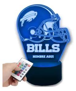 Lampara 3d Personalizada De Los Bills De Buffalo Regalo Nfl Negro Transparente