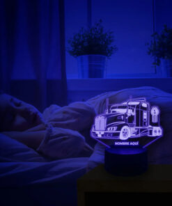 Lampara Personalizada Camion Kenworth Gran Regalo Negro Transparente - Imagen 3