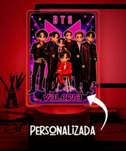 Lámpara Bts Personalizada Super Regalo 7 Colores Con Control Bts Acrílico - Imagen 3