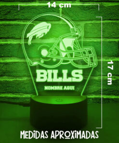 Lampara 3d Personalizada De Los Bills De Buffalo Regalo Nfl Negro Transparente - Imagen 3
