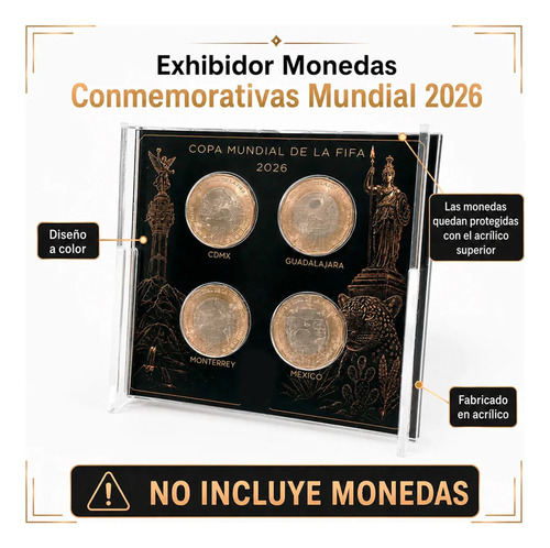 Exhibidor De Acrilico Monedas Conmemorativas Mundial 2026 - Imagen 2