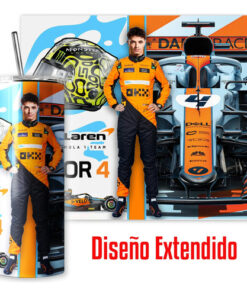 Alternative view of Termo Para Café Lando Norris 4 Mclaren F1 Skinny / Popote Blanco