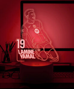 Lámpara Led 3d Lamine Yamal Barcelona Gran Regalo Para Fans! Negro Transparente - Imagen 6