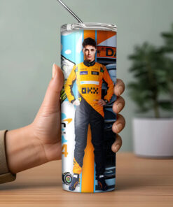 Termo Para Café Lando Norris 4 Mclaren F1 Skinny / Popote Blanco - Imagen 4