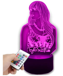 Lampara Led 3d Taylor Swift Gran Regalo Para Fan Eras Tour Negro Transparente
