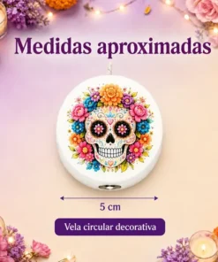 Kit 6 Velas Día De Muertos Decorativas Para Altar / Ofrenda Blanco Día De Muertos Vainilla 30 Ml - Imagen 3