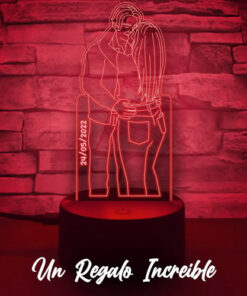Regalo Novios Lampara Foto Silueta Personalizada Aniversario Negro Transparente - Imagen 6