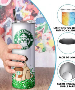 Termo Para Café Starpugs / Starbuck / Pug Incluye Popote Blanco - Imagen 5
