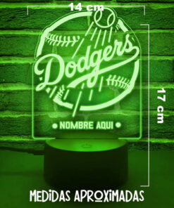 Lámpara 3d Personalizada De Los Angeles Dodgers Beisbol Fans Negro Transparente - Imagen 5