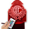 Lampare Led 3d Toluca Campeon Futbol, Gran Regalo Para Fan Negro Transparente