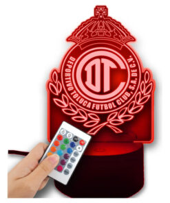 Lampare Led 3d Toluca Campeon Futbol, Gran Regalo Para Fan Negro Transparente