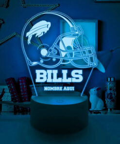 Lampara 3d Personalizada De Los Bills De Buffalo Regalo Nfl Negro Transparente - Imagen 5