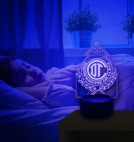 Lampare Led 3d Toluca Campeon Futbol, Gran Regalo Para Fan Negro Transparente - Imagen 6