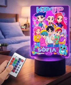 Lámpara Guerreras K Pop Saja Personalizada Super Regalo Negro Transparente - Imagen 2