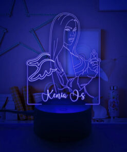 Lampara Led 3d Kenia Os Gran Regalo Para Fan Pink Aura Negro Transparente - Imagen 6