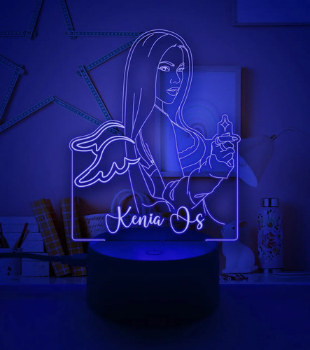 Lampara Led 3d Kenia Os Gran Regalo Para Fan Pink Aura Negro Transparente - Imagen 6