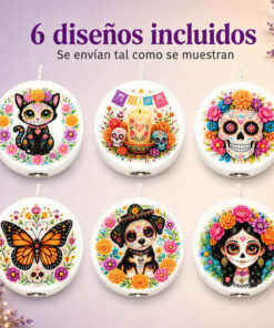 Kit 9 Velas Día De Muertos 3 Personalizadas Foto Y Nombre Blanco Día De Muertos Vainilla 30 Ml - Imagen 6