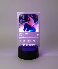 Lámpara Personalizada De Spotify Con Foto Impresa Novios Negro - Imagen 9