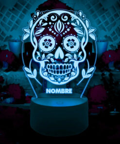 Lampara 3d Calavera Personalizada Día De Muertos Altar - Imagen 13