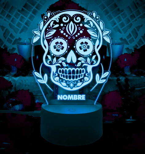 Lampara 3d Calavera Personalizada Día De Muertos Altar - Imagen 13